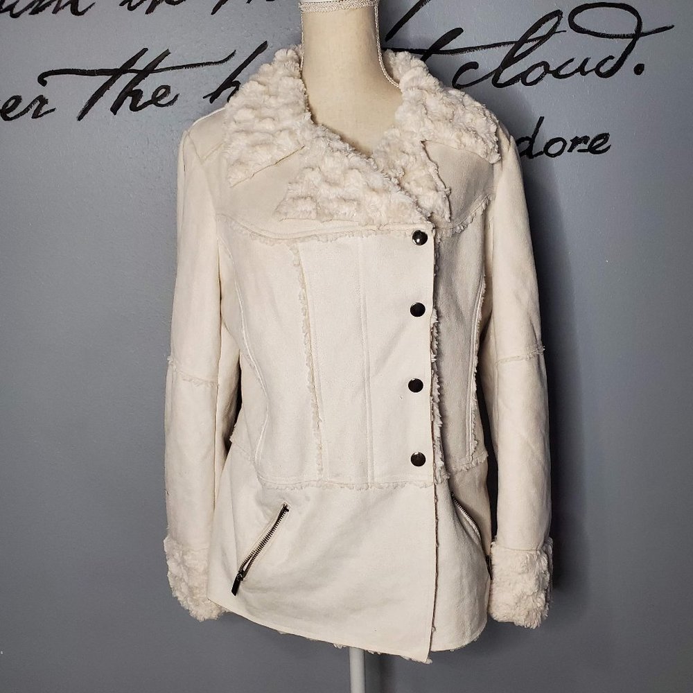SugarFly Women’s Cream Suede Jacket, XL